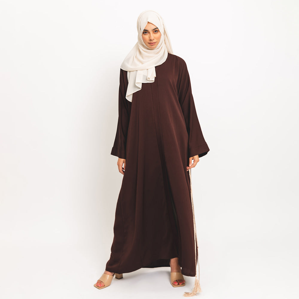 Abaya ouverte marron chocolat