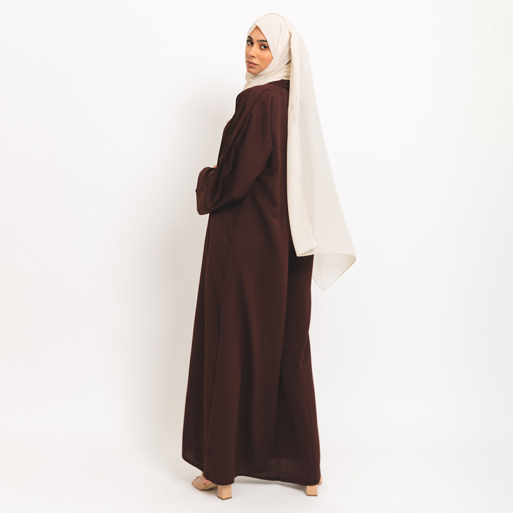 Abaya ouverte marron chocolat