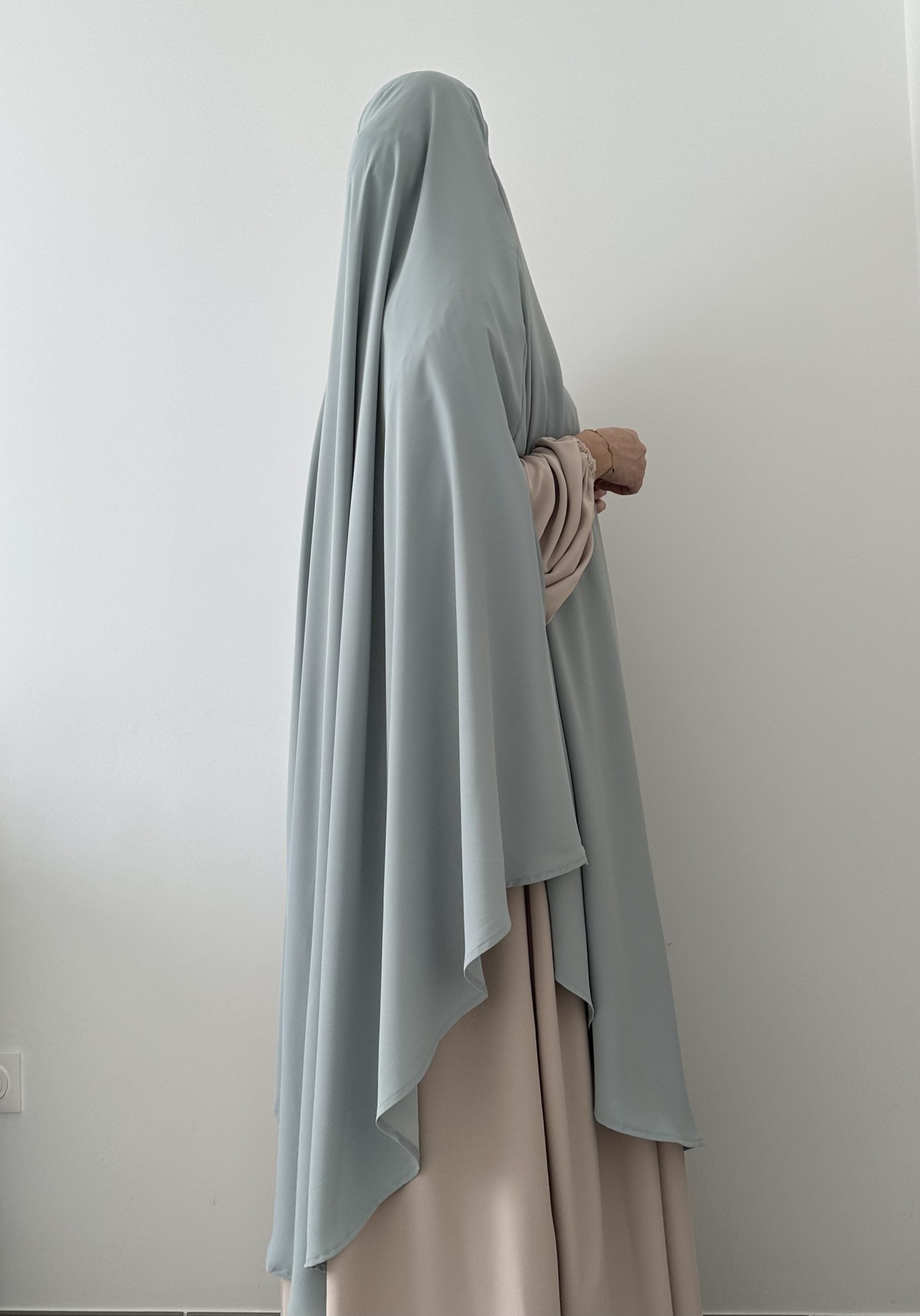 Maxi Khimar A Fentes Soie De Medine