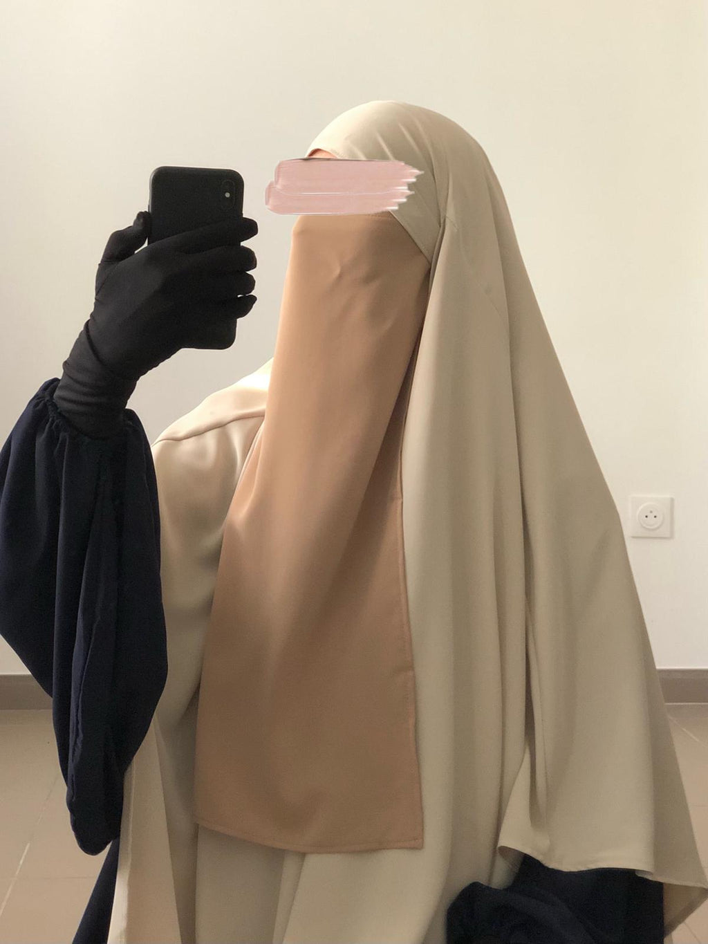 Niqab-half Soie De Medine